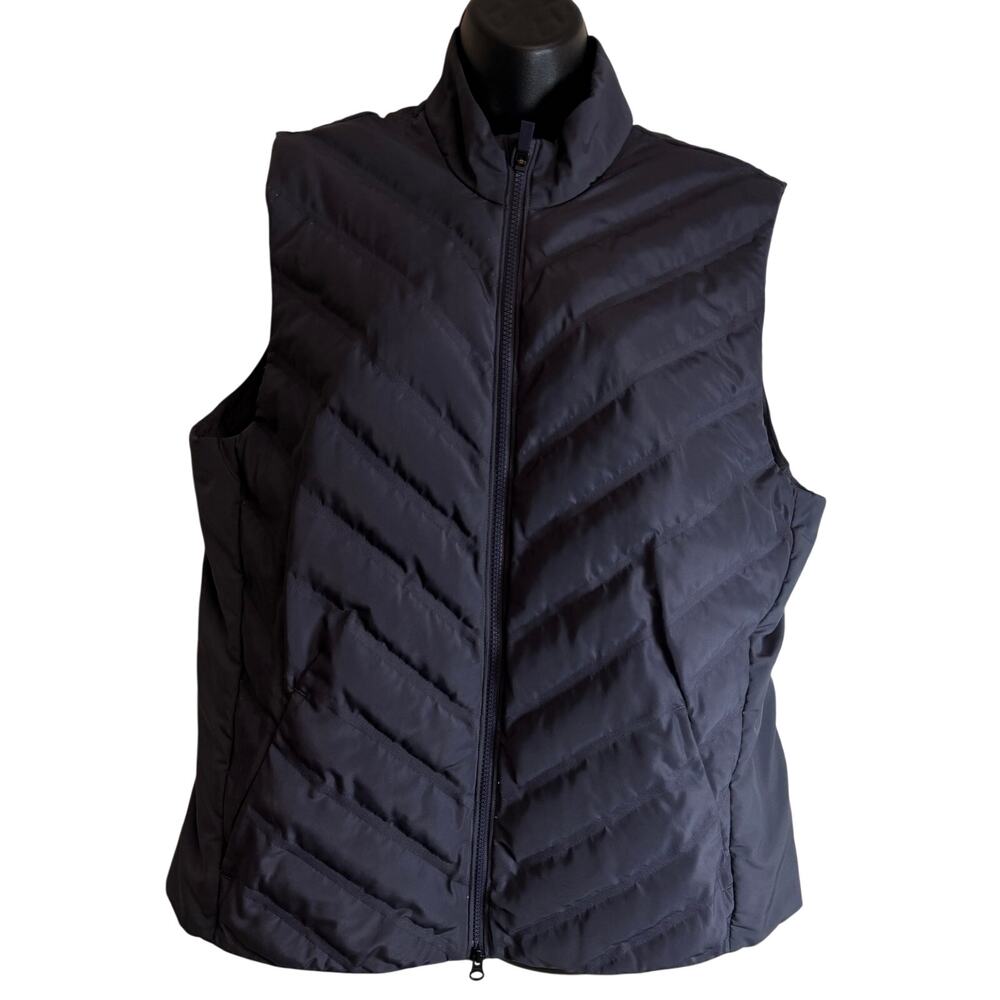 Nike Aeroloft Puffer Vest Women Size XL Black Full Zip Quilted Lightweight EUC